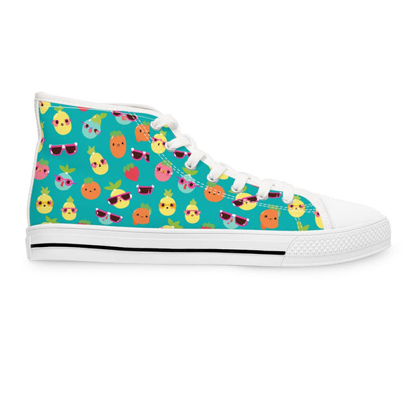 Women's Summer Fruits High Top Sneakers - Encore2woUS 5.5Black sole