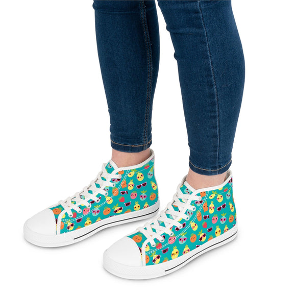 Women's Summer Fruits High Top Sneakers - Encore2woUS 5.5Black sole