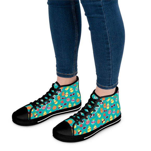 Women's Summer Fruits High Top Sneakers - Encore2woUS 5.5Black sole