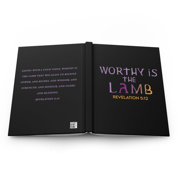 Worthy is the Lamb Journal Black Hardcover Christian Bible Study Diary - Encore2woJournal