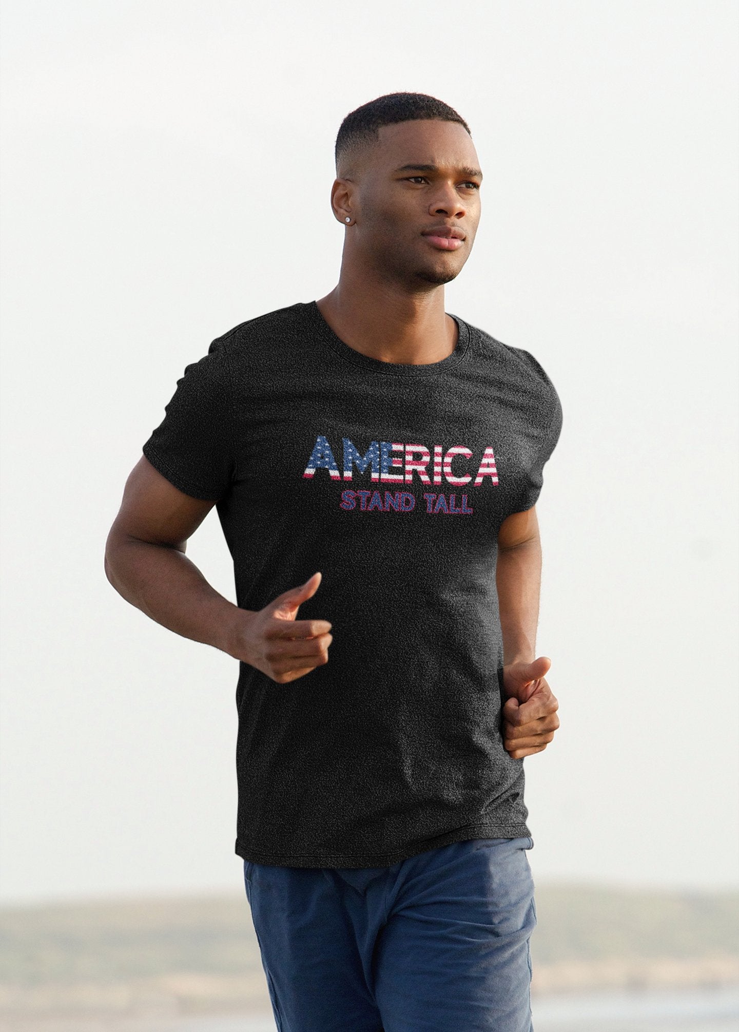 America Stand Tall Unisex T-Shirt - Encore2woBlack HeatherS