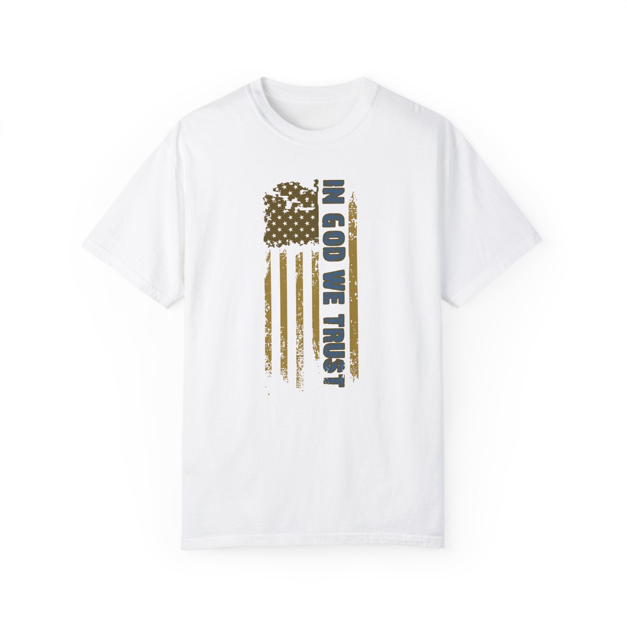 Faded Glory: In God We Trust Comfort Colors Garment-Dyed T-shirt - Encore2woWhiteS