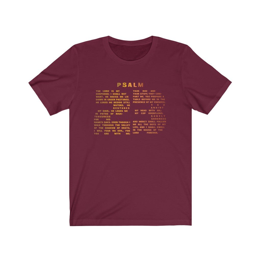 Holiday Psalm 23 T-Shirt - Large Number 23 Design with Psalm 23 Text for Thanksgiving & Christmas - Encore2woMaroonS
