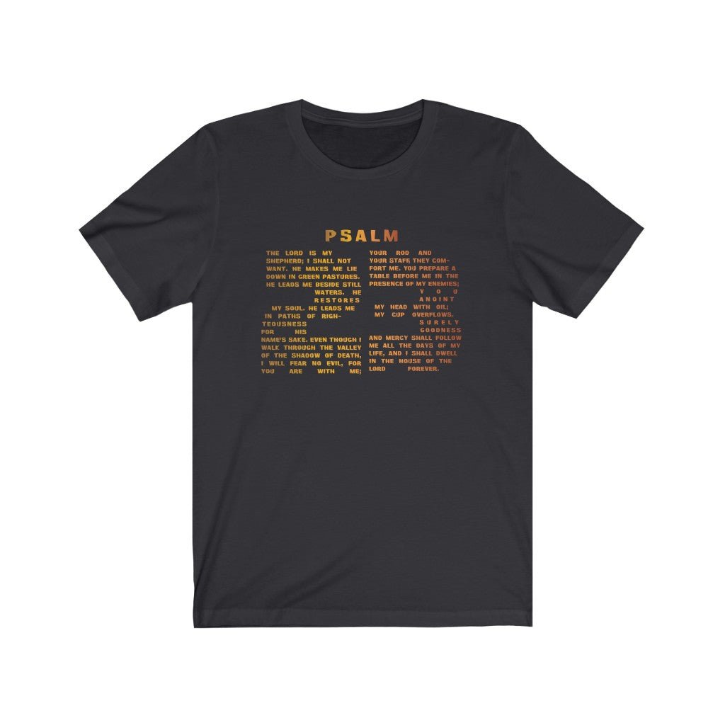 Holiday Psalm 23 T-Shirt - Large Number 23 Design with Psalm 23 Text for Thanksgiving & Christmas - Encore2woDark GreyS