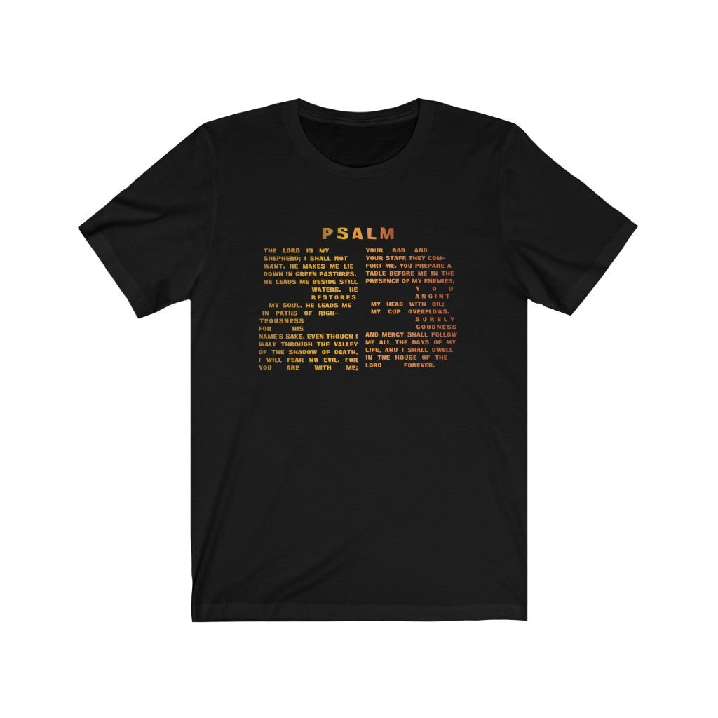 Holiday Psalm 23 T-Shirt - Large Number 23 Design with Psalm 23 Text for Thanksgiving & Christmas - Encore2woBlackL