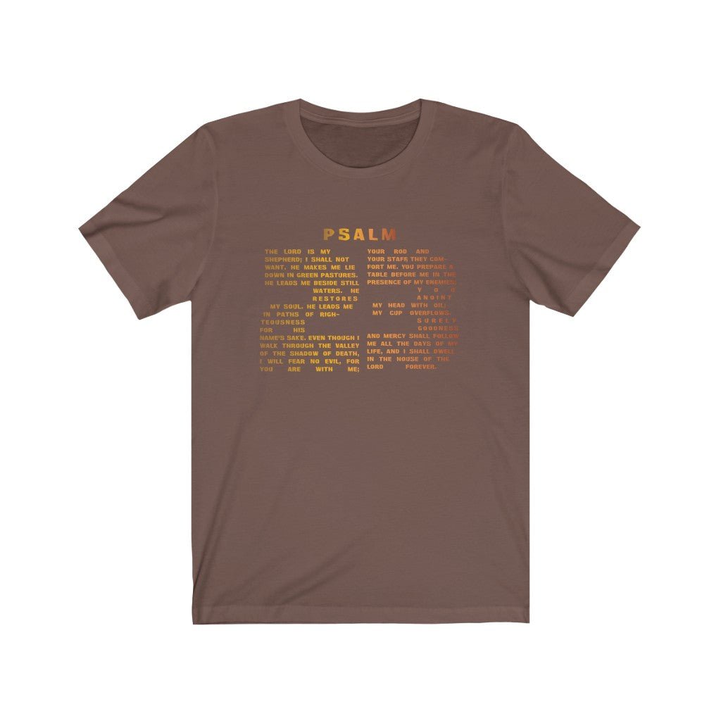 Holiday Psalm 23 T-Shirt - Large Number 23 Design with Psalm 23 Text for Thanksgiving & Christmas - Encore2woBrownS